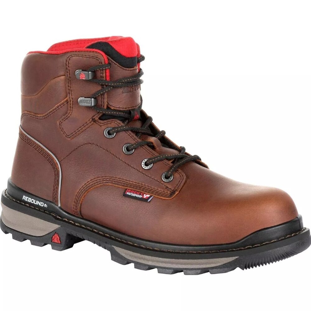 Rocky Rams Horn Waterproof Composite Toe Work Boot Dark Brown 7 Wide $190 Value